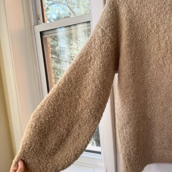 Reformation Ambrose Boucle Oversized Alpaca-Blend Mock-Neck Sweater Ginger Large - Picture 5 of 13